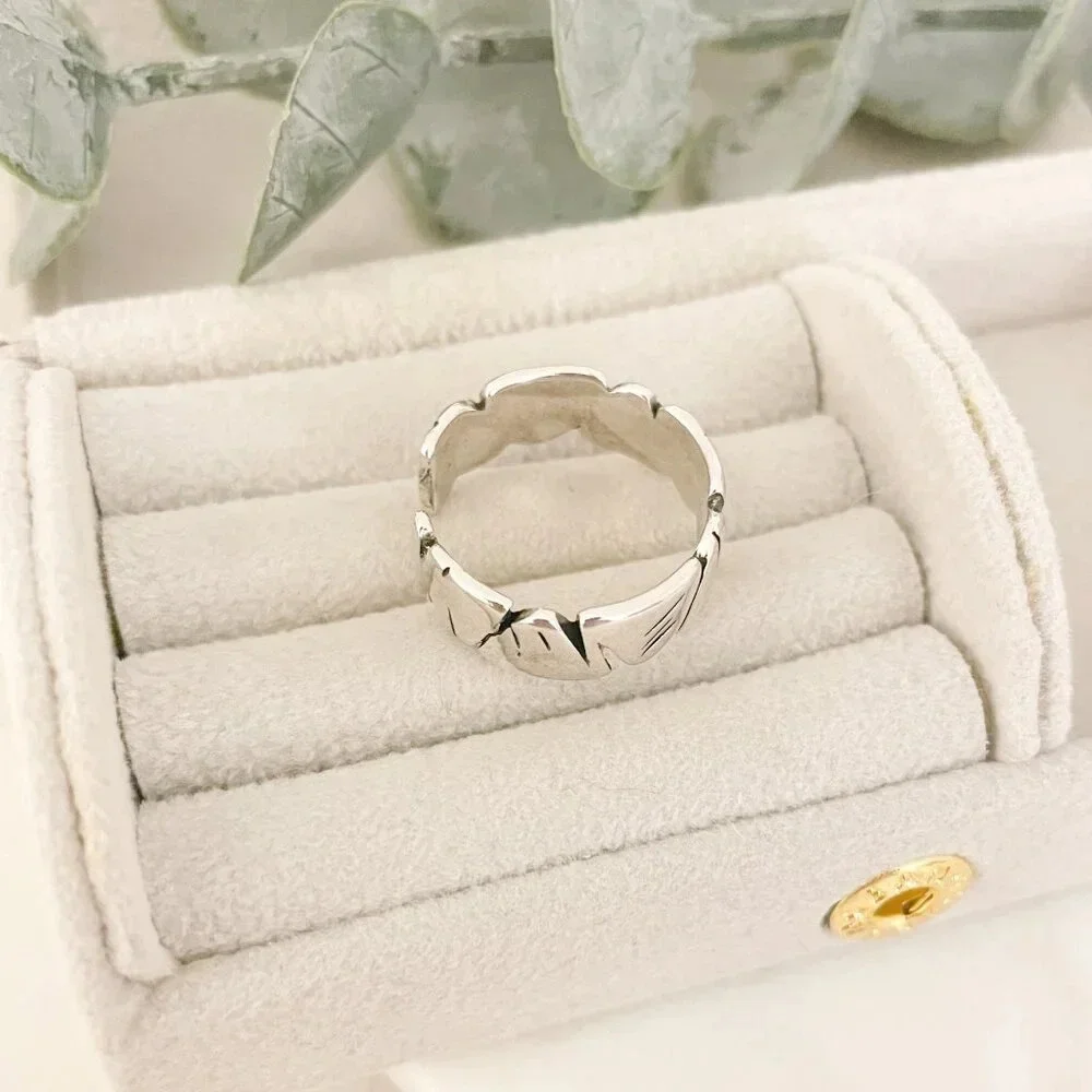 925 Sterling Silver Modern Ring Band Irregular Ring Abstract Modern Ring Band